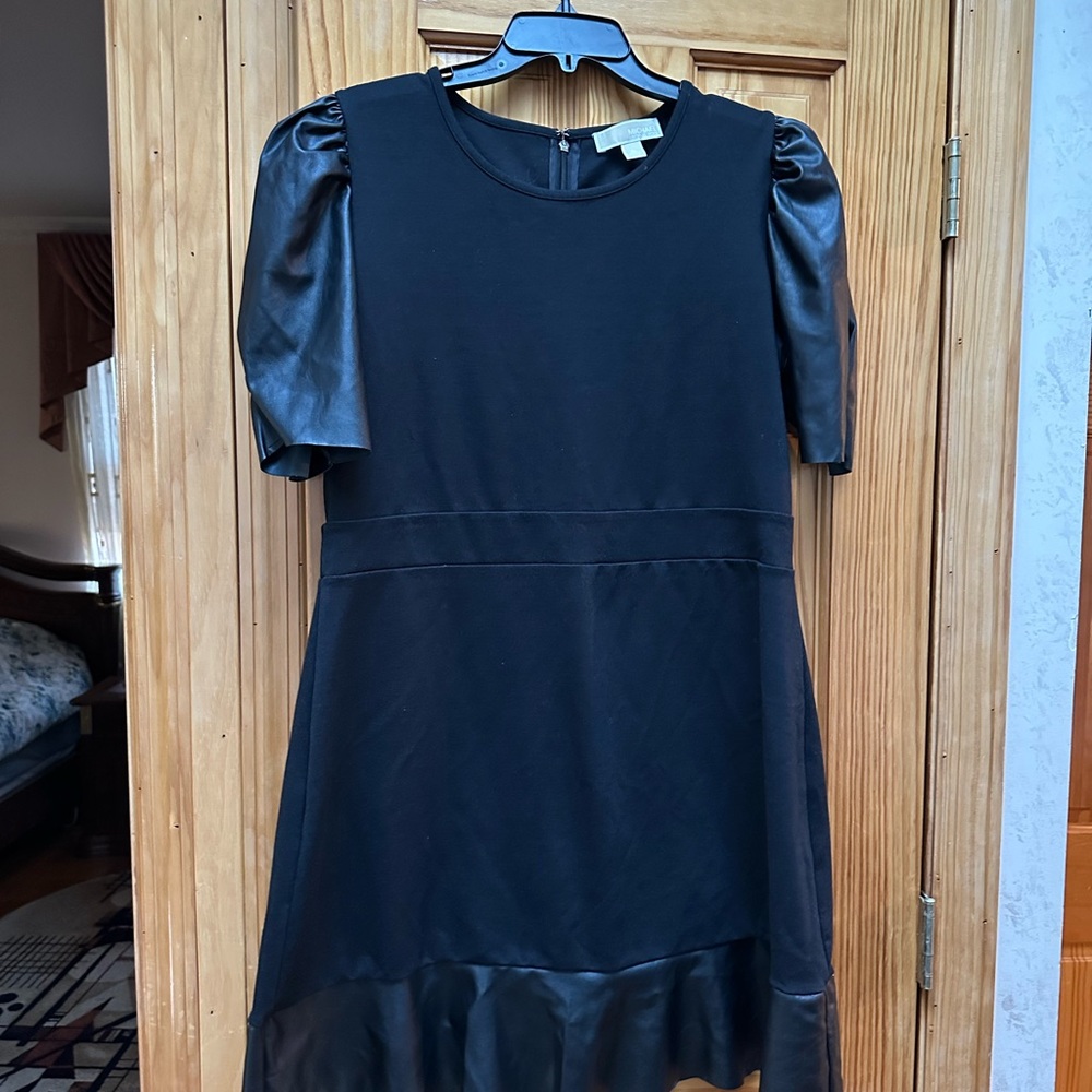 Michael Kors Black Mini Dress with Puff Sleeves